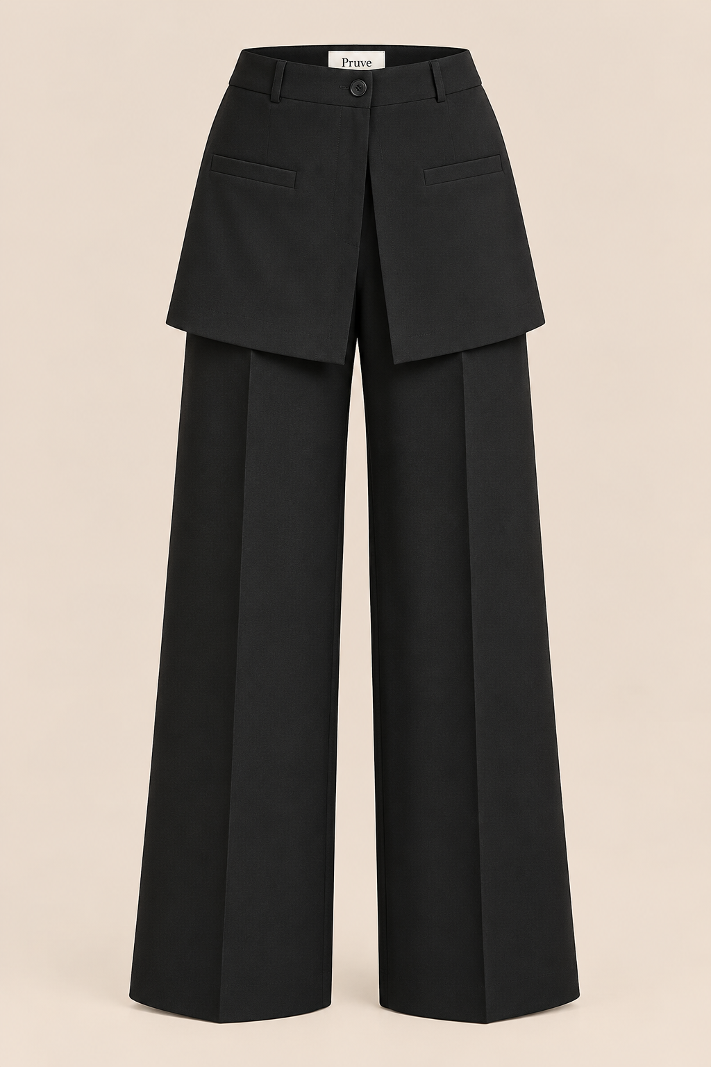 Layered wide-leg pants black
