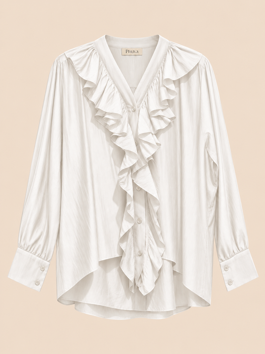 Ruffles blouse white