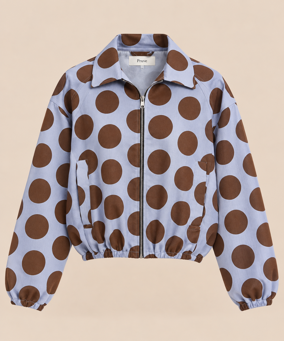 Polka dot bomber jacket brown