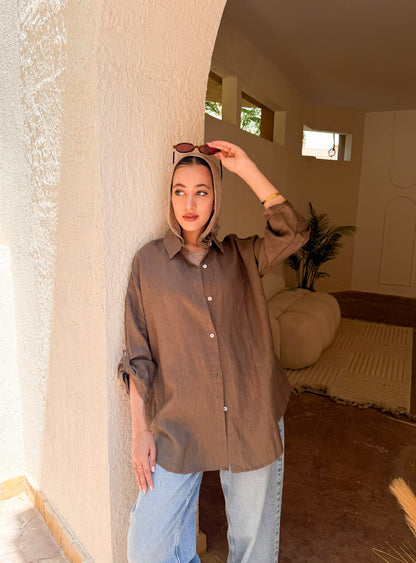 Pure linen shirt olive