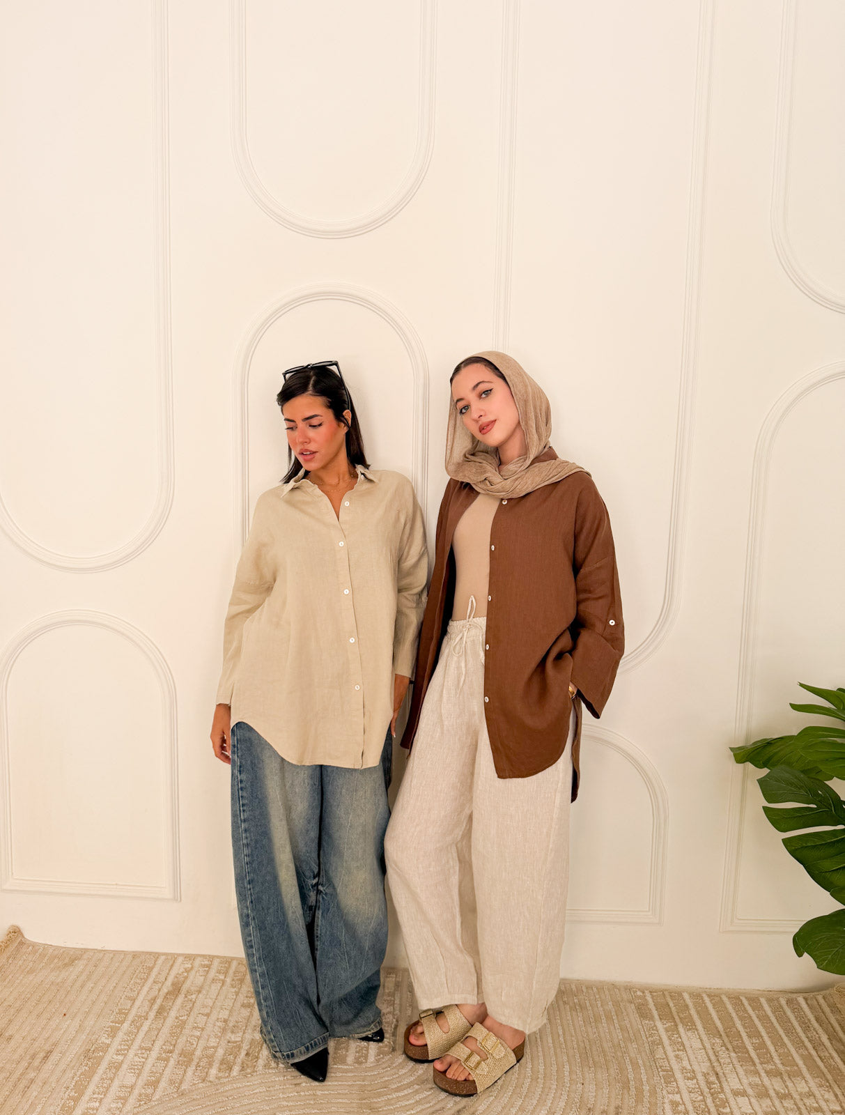 Pure linen shirt beige